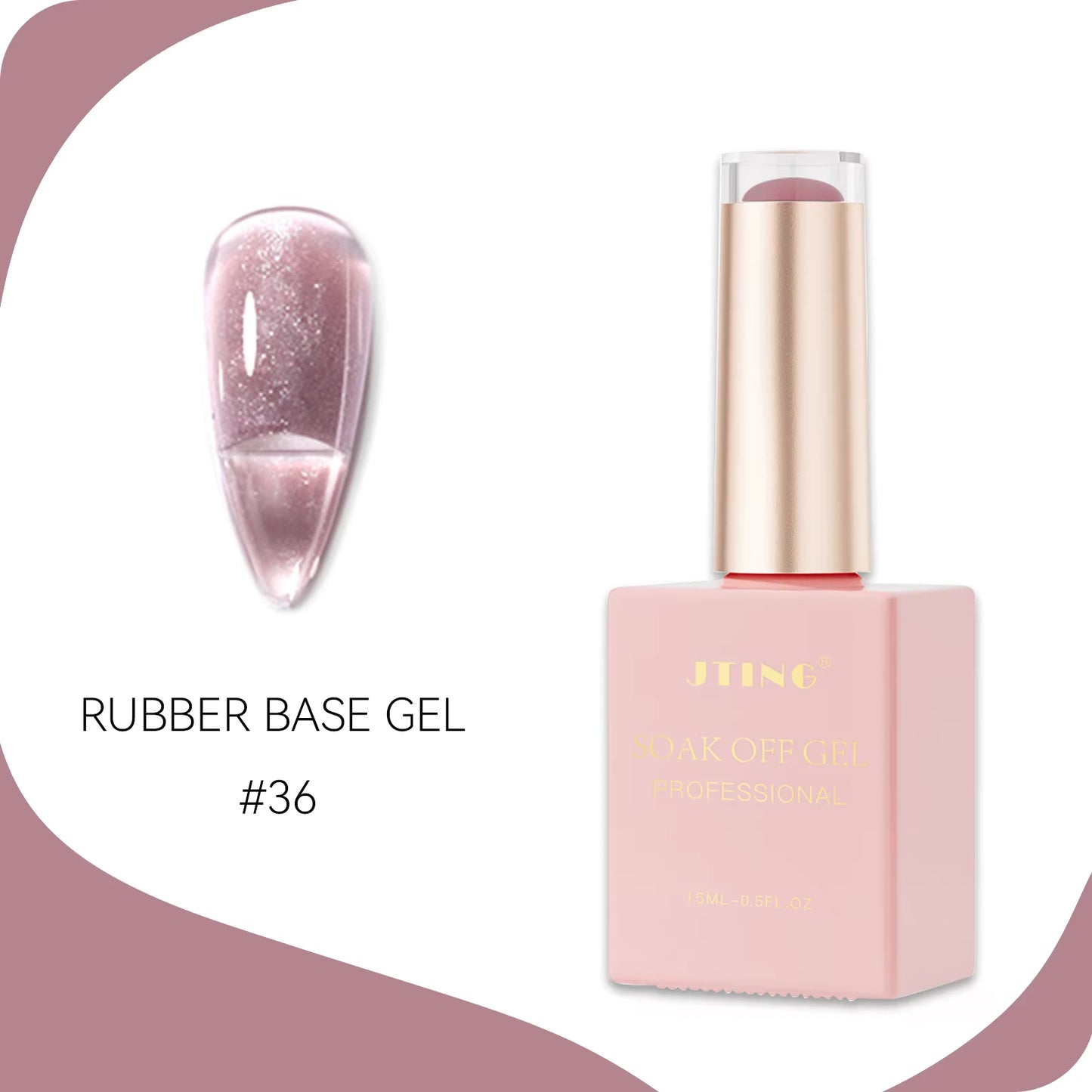 Rubber Gel base - Gele lakk - "JADE Color " - 48 Farger