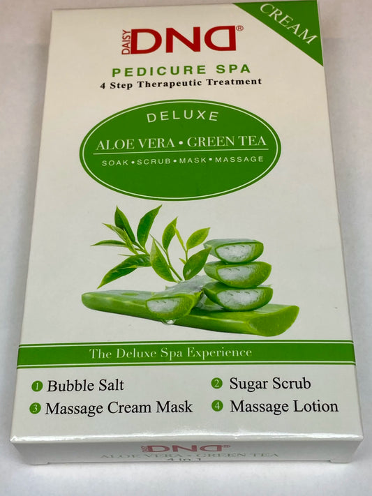 Deluxe Pedikyr Spa Behandling - 4 Trinn - Grønn Te og Aloe Vera - DND